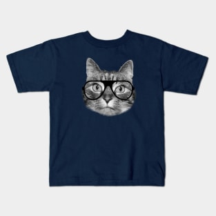 Cat wearing glasses Kids T-Shirt